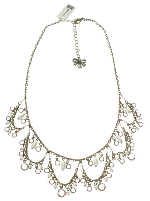 Lisbeth Dahl Pearl Drops Necklace - Vintage Gold/Pale Pink
