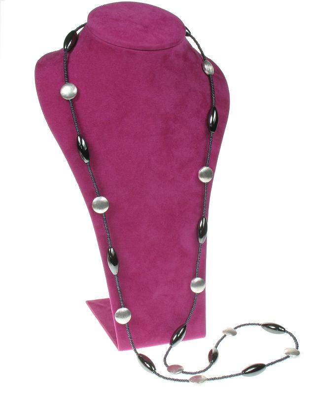 PINK Metallic Long Length Necklace