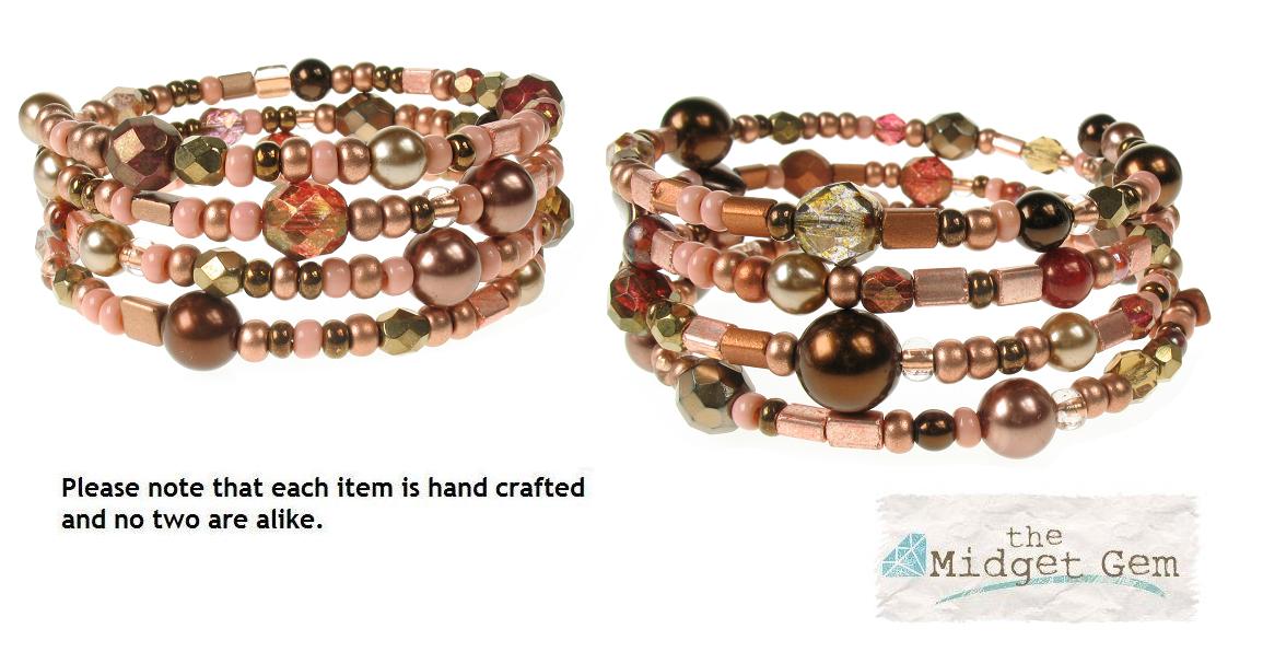PINK 'Turkish Delight' Memory Wire Wrap Bracelet