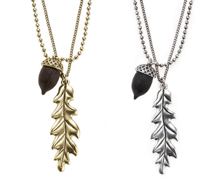 Bohm Autumn Woodland Acorn & Oak Leaf Necklace