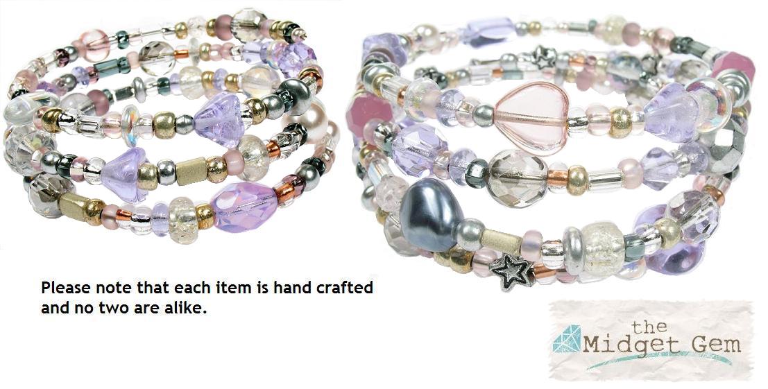 PINK 'Arctic' Memory Wire Wrap Bracelet