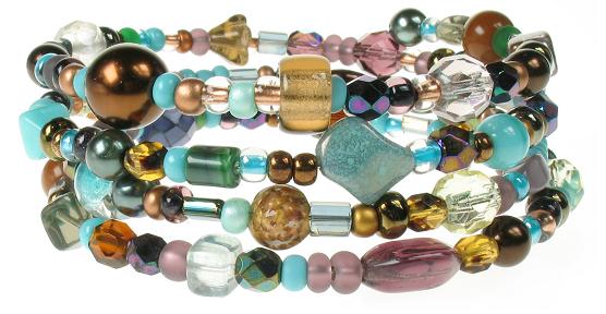 PINK 'Arabian Days' Memory Wire Wrap Bracelet
