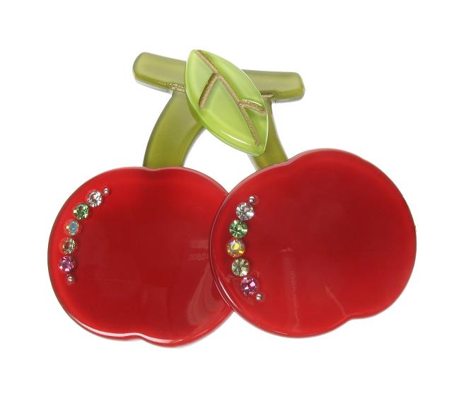 BIG BABY Pair of Cherries/Cherry Brooch/Pin