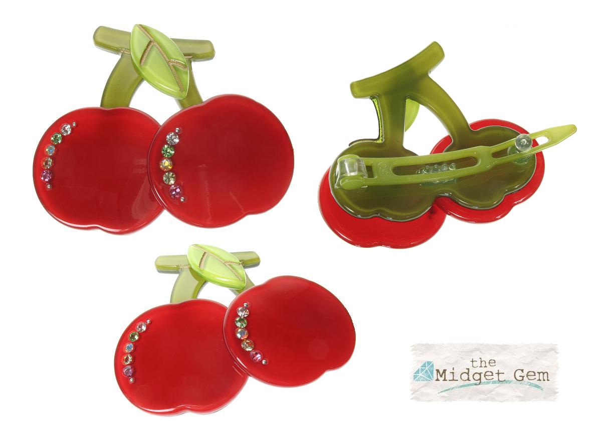 BIG BABY Pair of Cherries/Cherry Hair Slide/Clip
