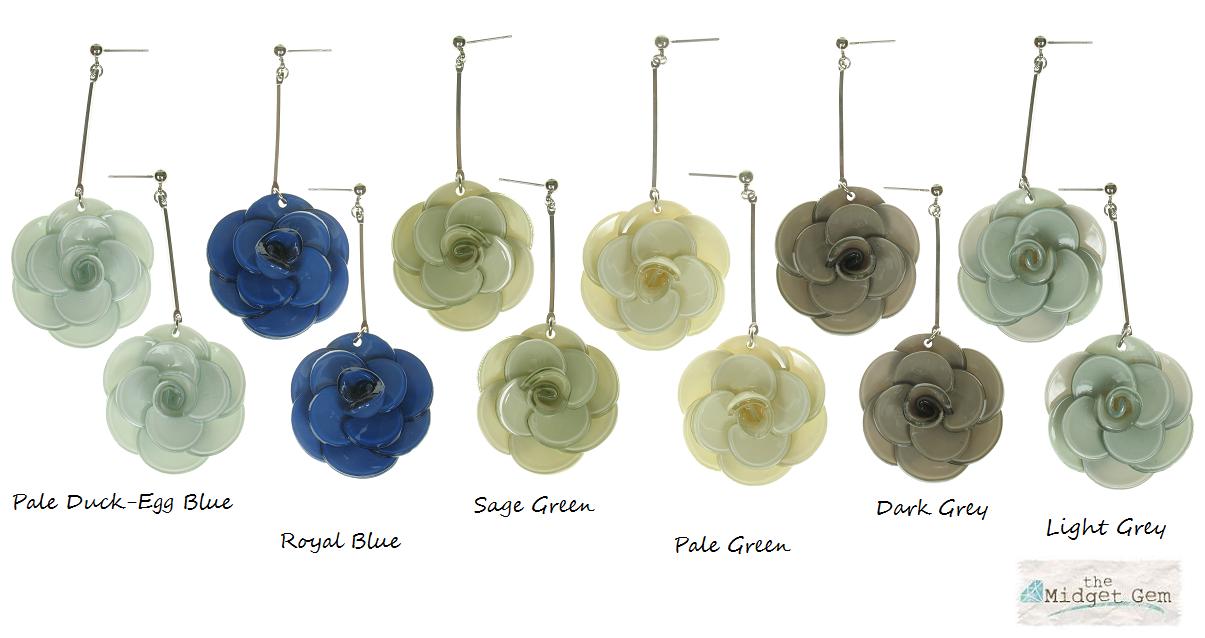 Big Baby Rose Flower Earrings Colour Set 2