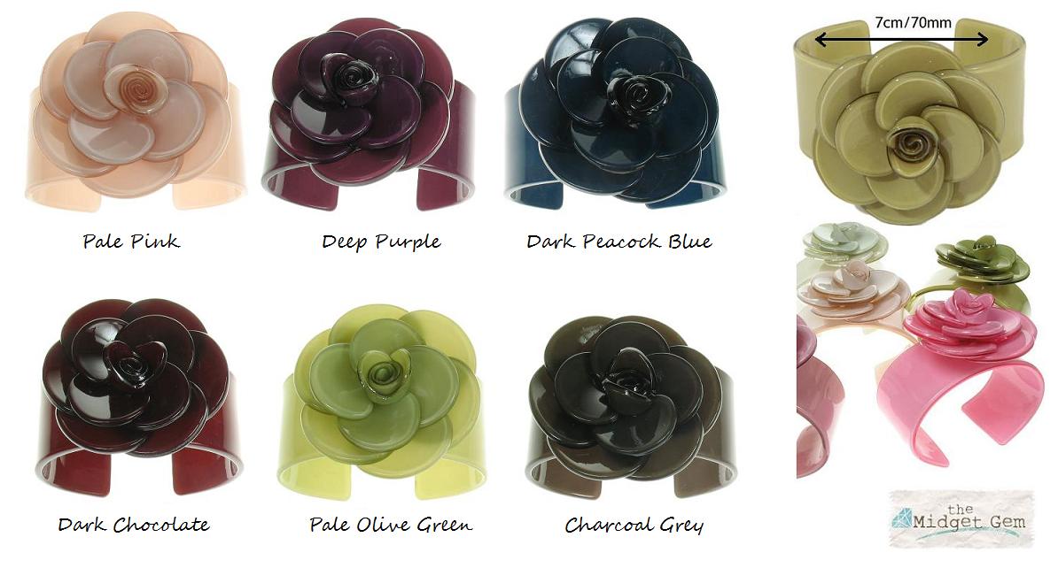 BIG BABY Wide Rose Cuff/Bangle - Colour Set 2