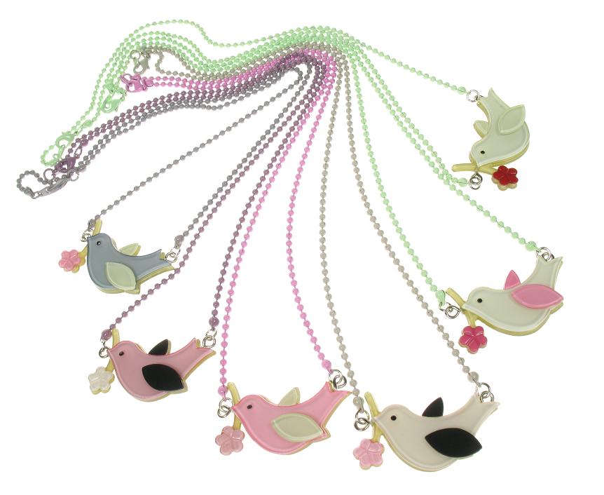 BIG BABY Bird & Flower Necklace Colour Set 1