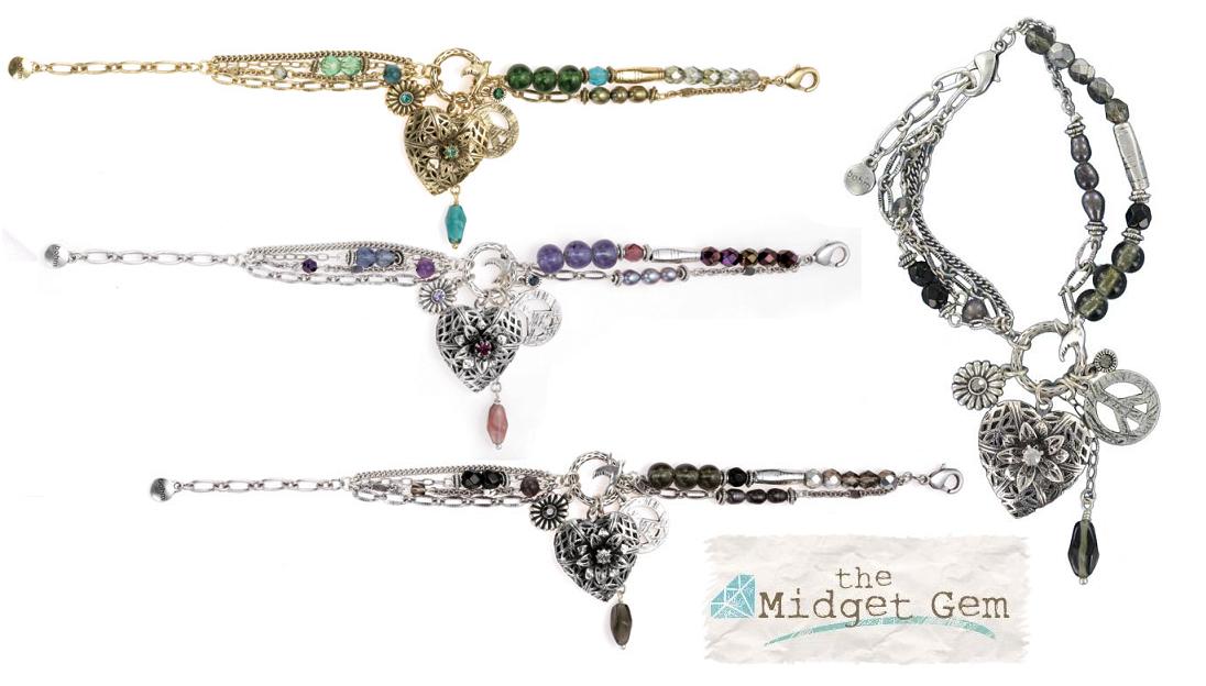 Bohm Bohemian Heart Locket Charm Adjustable Bracelet