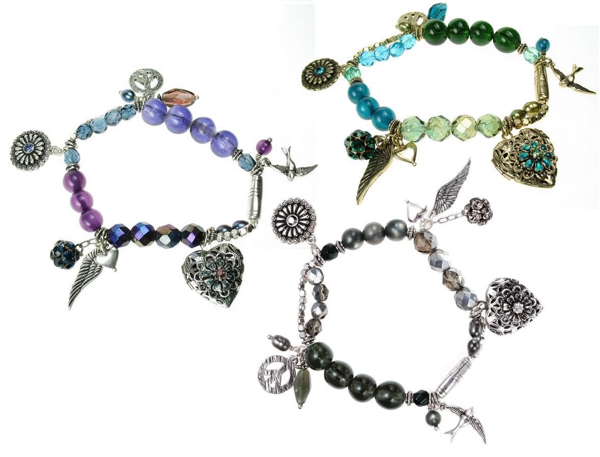 Bohm Bohemian Heart Charm Stretch Bracelet