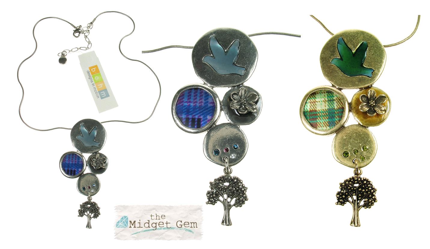Bohm All That Plaid Multi Motif Pendant Necklace