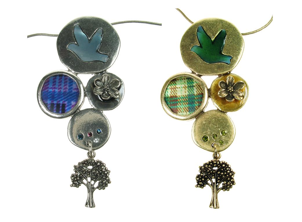 Bohm All That Plaid Multi Motif Pendant Necklace