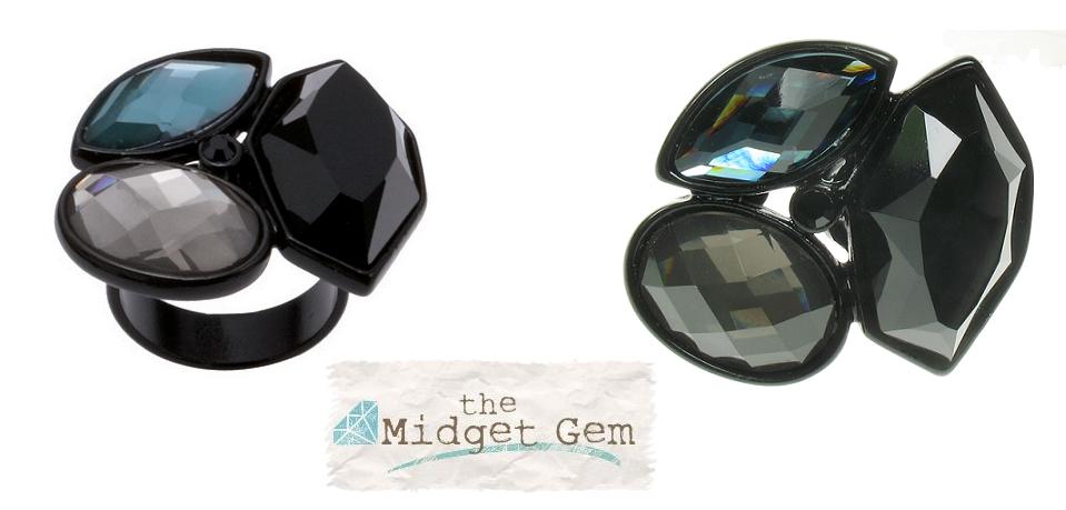 Bohm Faceted Flair Crystal Ring - Adjustable