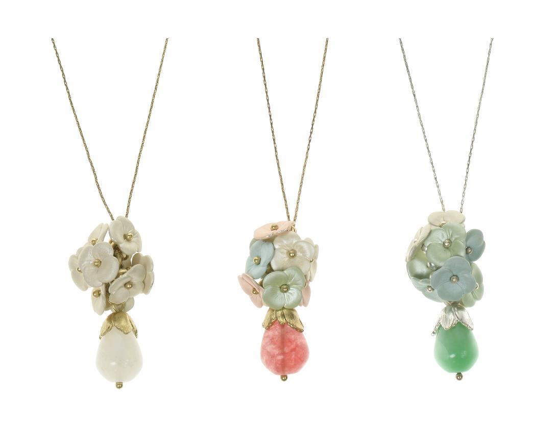 Bohm Flourescence Flower Cluster Pendant Necklace