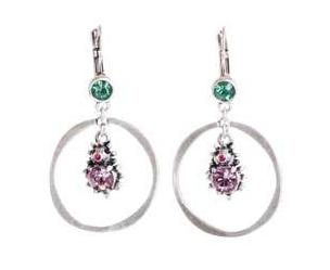 A & C Hedgehog Hoop & Swarovski Crystal Earrings