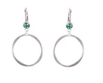 A & C Hoop & Swarovski Crystal Earrings