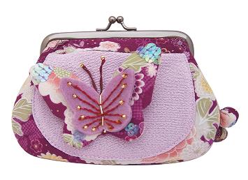 Kimono Silk Butterfly Make Up Case - Shades of Purple