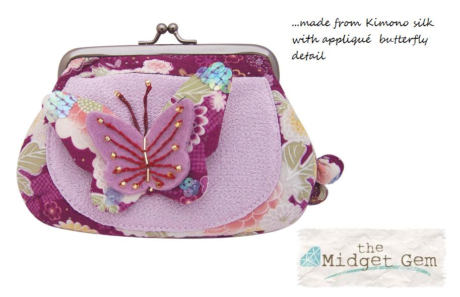 Kimono Silk Butterfly Make Up Case - Shades of Purple - By DISASTER DESIGNS