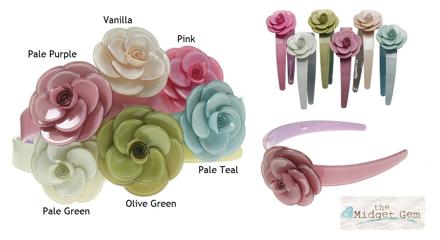 BIG BABY Wide Rose Hair/Head Band Colour Set 2