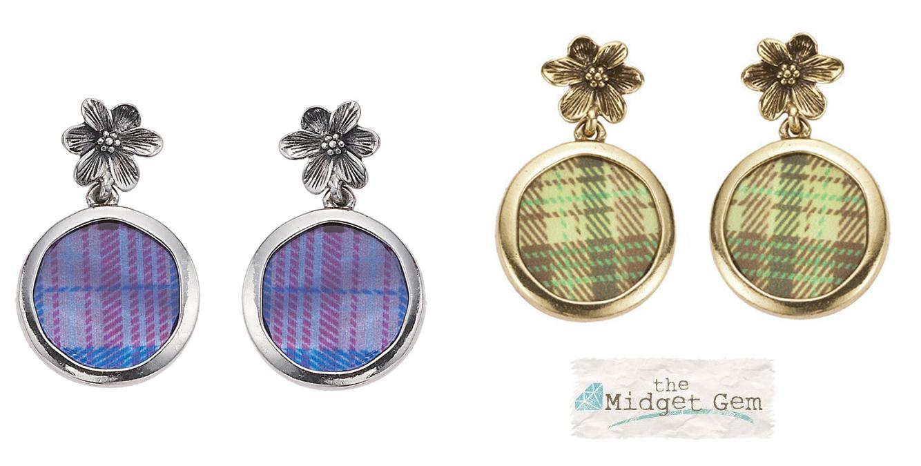 Bohm All That Plaid Flower Disc Earrings