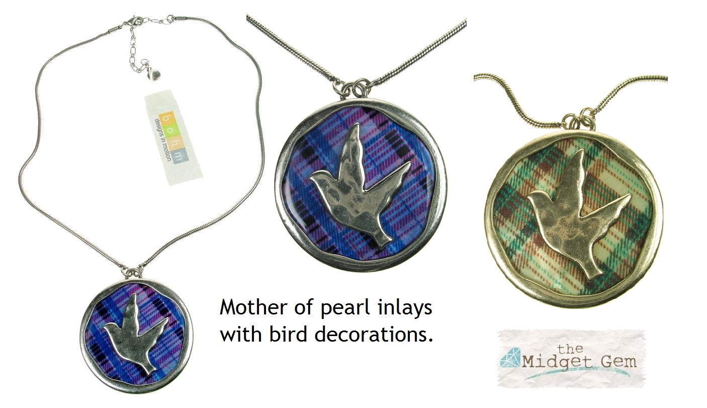Bohm All That Plaid Disc Pendant Necklace