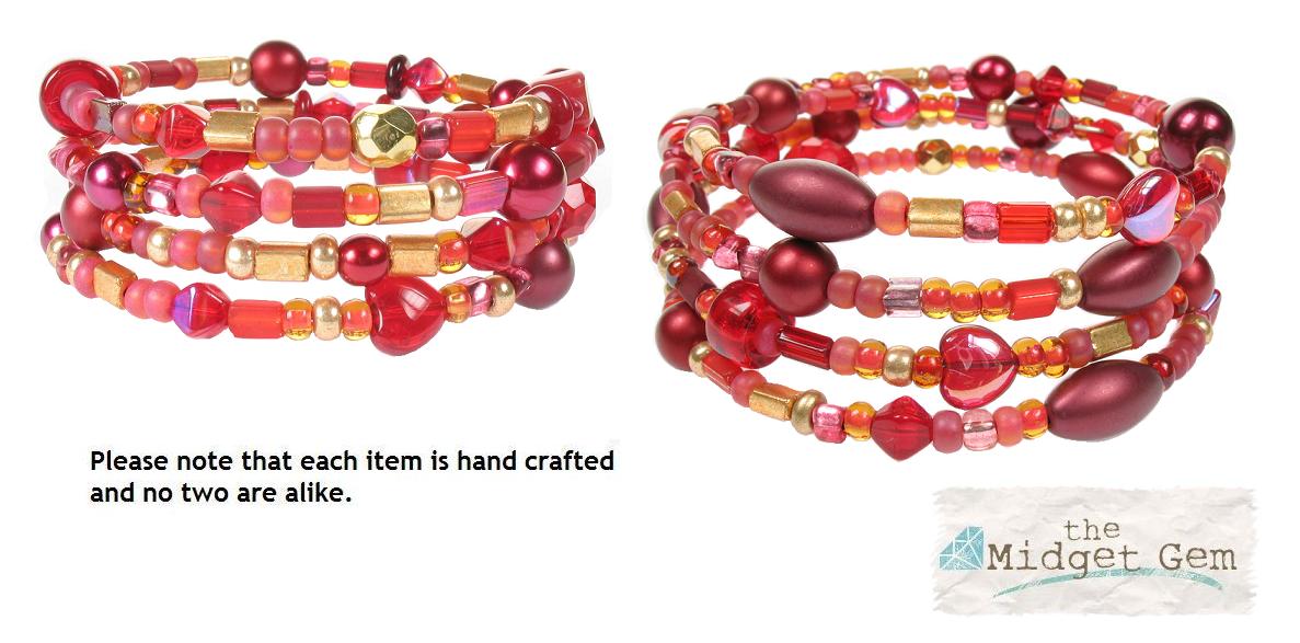 PINK 'Indian Summer' Memory Wire Wrap Bracelet