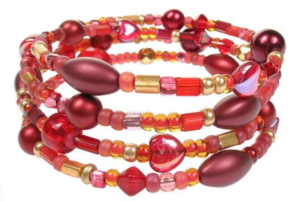 PINK 'Indian Summer' Memory Wire Wrap Bracelet