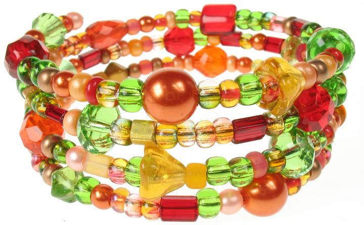 PINK 'Spanish Sunset' Memory Wire Wrap Bracelet
