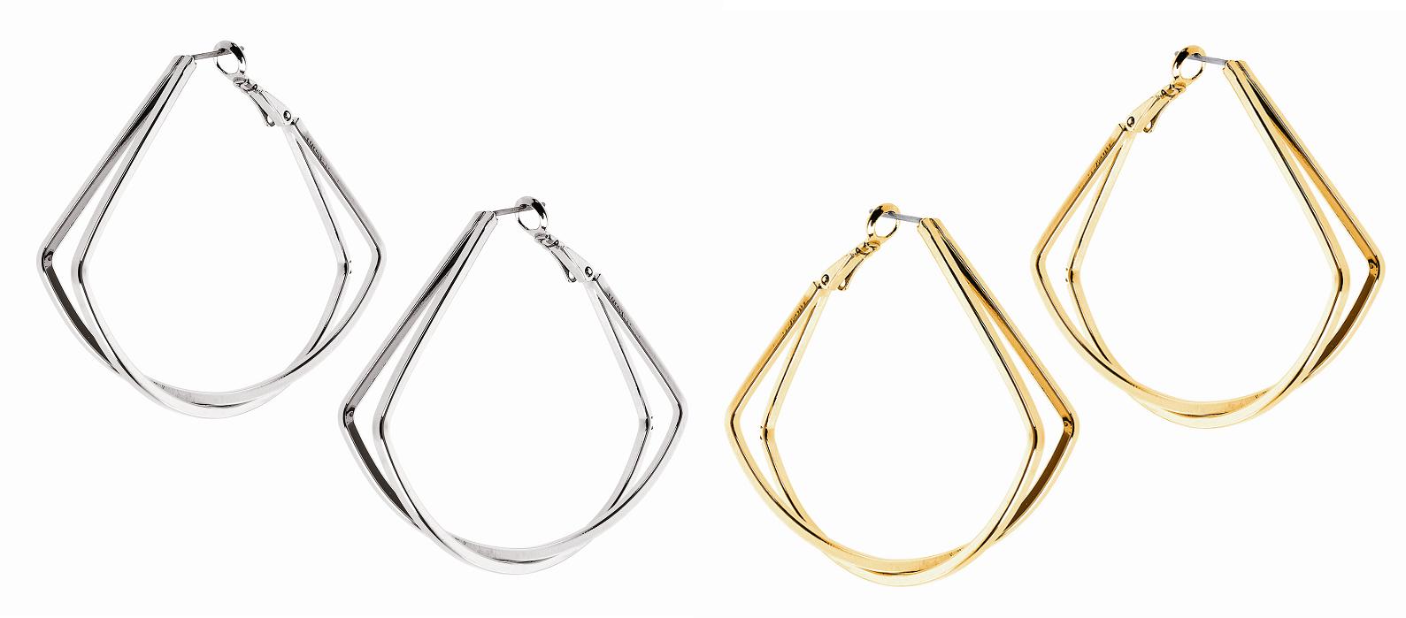 FCUK Twisted Swing Hoop Earrings
