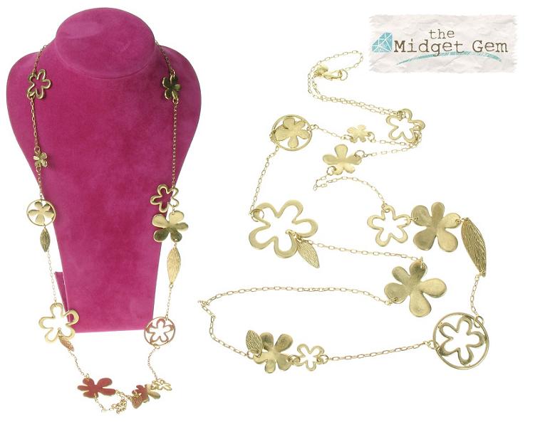 The Bohm Blossom Long Length Flower Necklace - Gold Plate