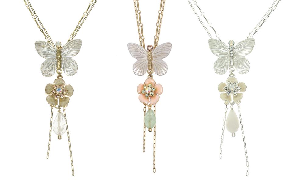 Bohm Garden of Eden Butterfly Trio Pendant Necklace