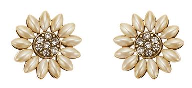 Bohm Bursts Of Brilliance Pearl Petal Flower Earrings