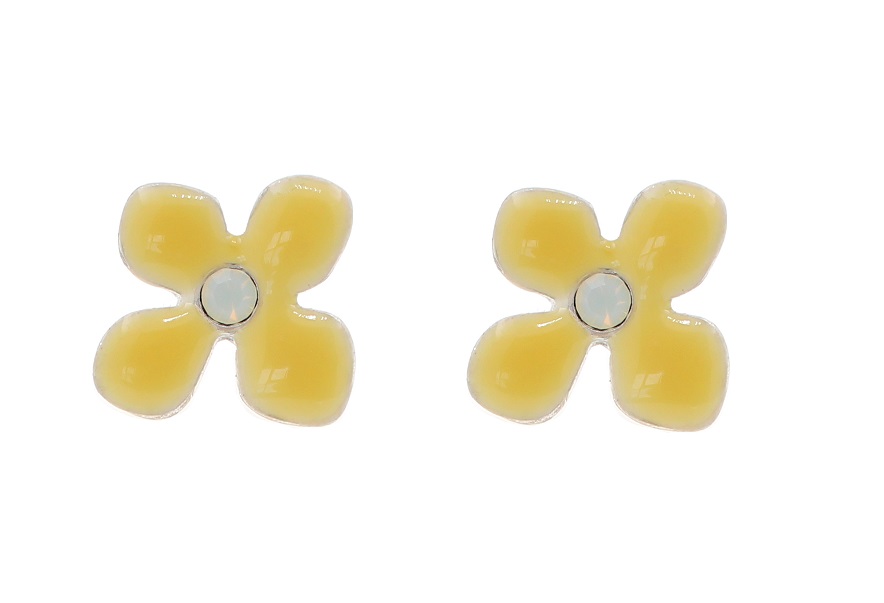 Delicate Trinkets Flower Stud Earrings - Cream/Silver