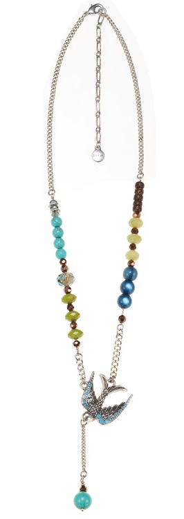 Cluster Allure Necklace Silver/Turquoise/Green - THE BOHM