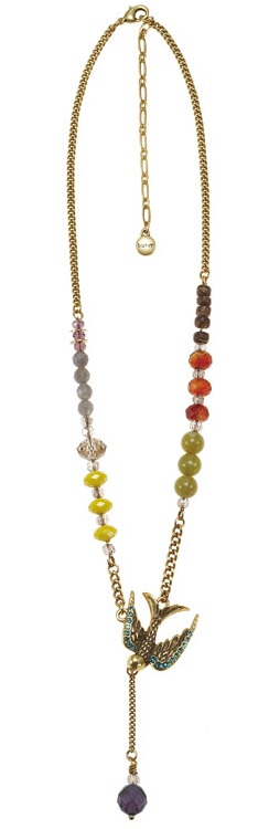 Cluster Allure Necklace Gold/Multi-Colours - THE BOHM