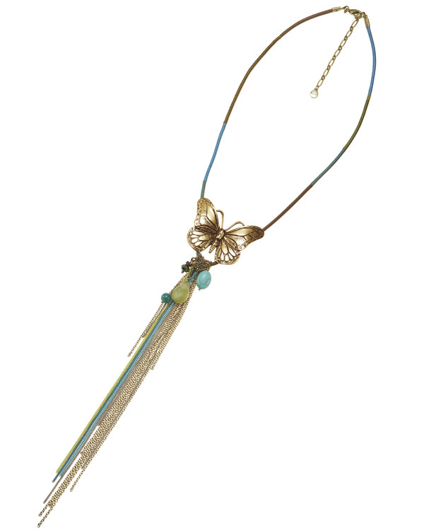Bohm Butterfly Romance Necklace - Gold/Silver/Green/Turquoise