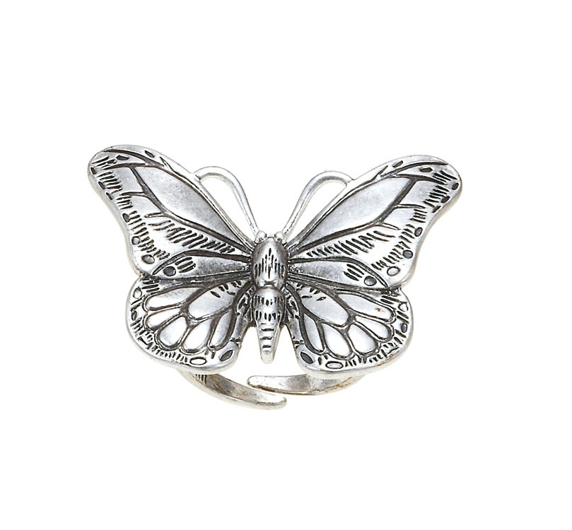 The Bohm Butterfly Romance Adjustable Ring - Silver