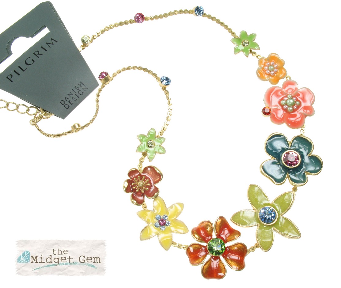 PILGRIM - Enchanted Flower - All-Round Necklace - Gold Plate/Multi-Colour BNWT