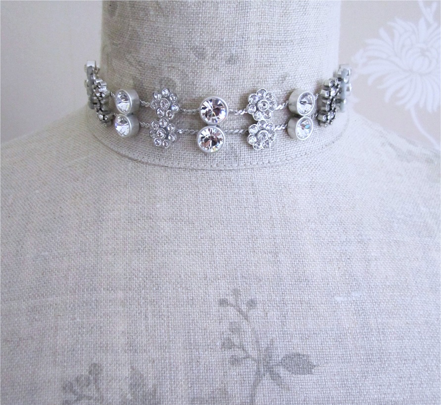 PILGRIM - Flower Jewels - Collar Necklace - Clear Swarovski/Silver Plate BNWT