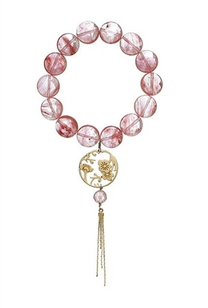 PILGRIM - Oriental - Bracelet Cherry Quartz & Silken Gold Plate BNWT