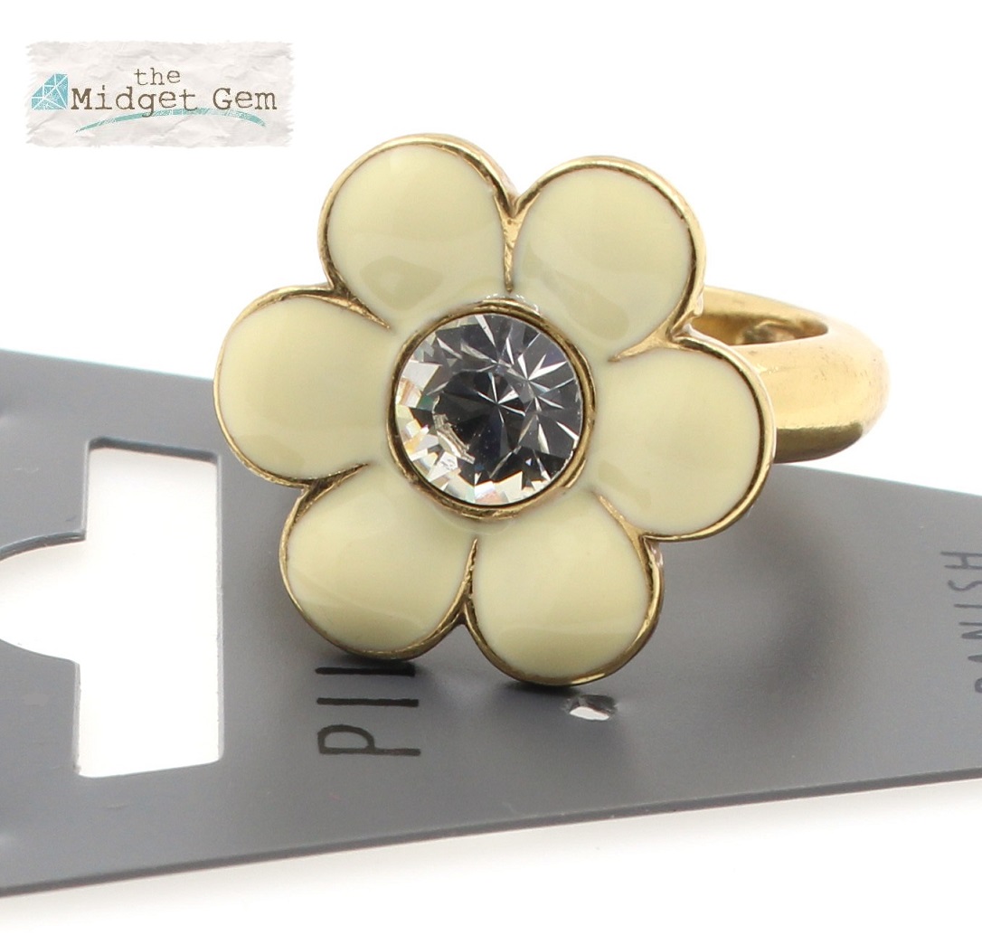 PILGRIM - Spring Garden - Floral Adjustable Ring - Gold/Cream BNWT
