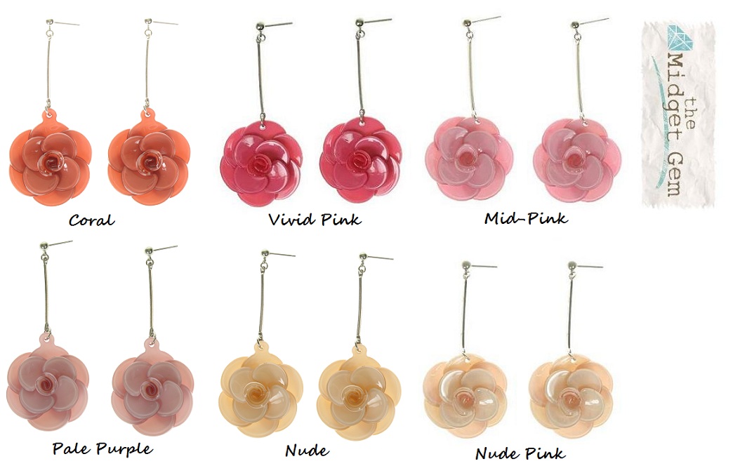 Big Baby Rose Flower Earrings - Colour Set 2
