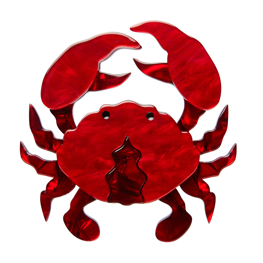 Huggable Decapod - Erstwilder Ocean Vibe Red Crab Brooch FIRST EDITION