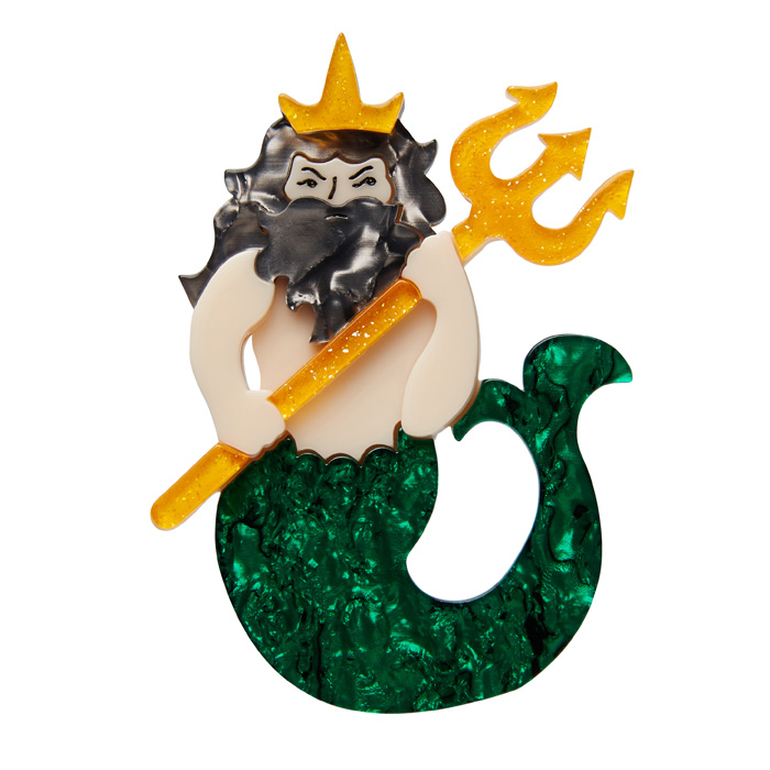 Storm Lord - Erstwilder Merman God of the Sea Brooch