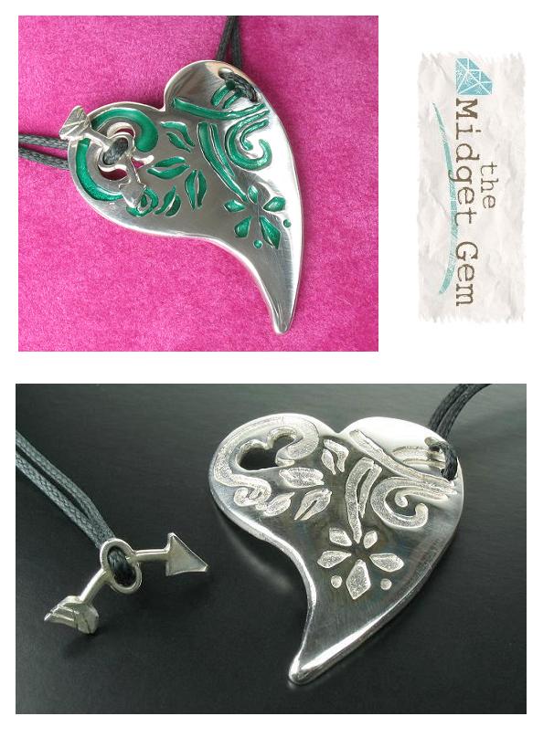 Silver Dream Abstract Heart & Arrow Pendant Necklace
