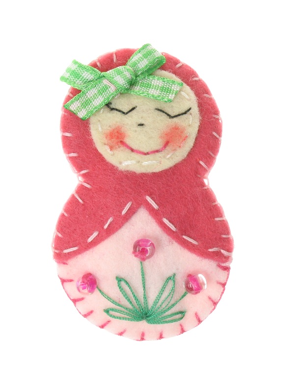 BOBBLELICIOUS Russian Doll Hair Clip - Pink/Pale Pink