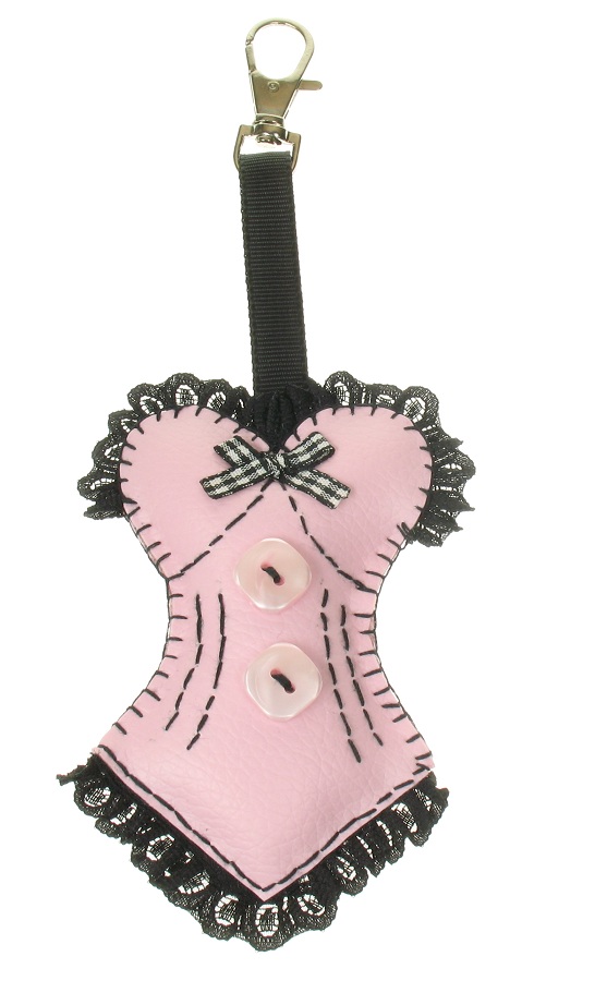 BOBBLELICIOUS Burlesque Bustier/Corset Hand Bag Charm - Pale Pink Leatherette