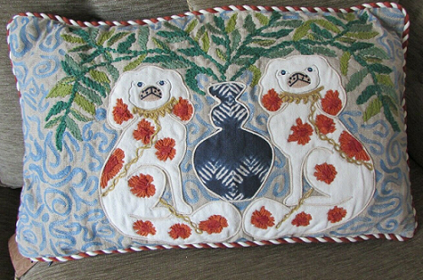 Staffordshire Wally Dogs Cushion - a lovely modern take on the Victorian Wally Dogs.
