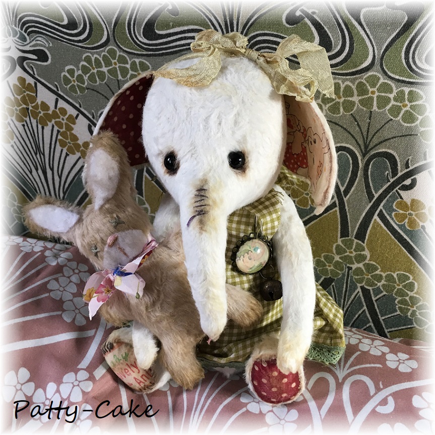 Patty Cake - Little White Elephant & Baby Bunny ADOPTED